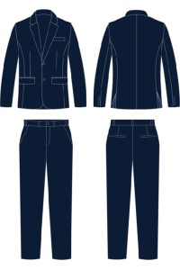 訂做寶藍色男西裝套裝      設計2顆鈕扣西裝套裝    接待員制服   酒店前台接待員   餐飲制服 卓苑餐飲  HL031
